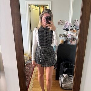 Zara tweed romper size S (does not come with white shirt underneath)